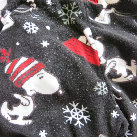 PEANUTS Snoopy Woodstock Fleece Pajama Pants Size XS 0/2 Winter Snowflakes Warm - Picture 5 of 8